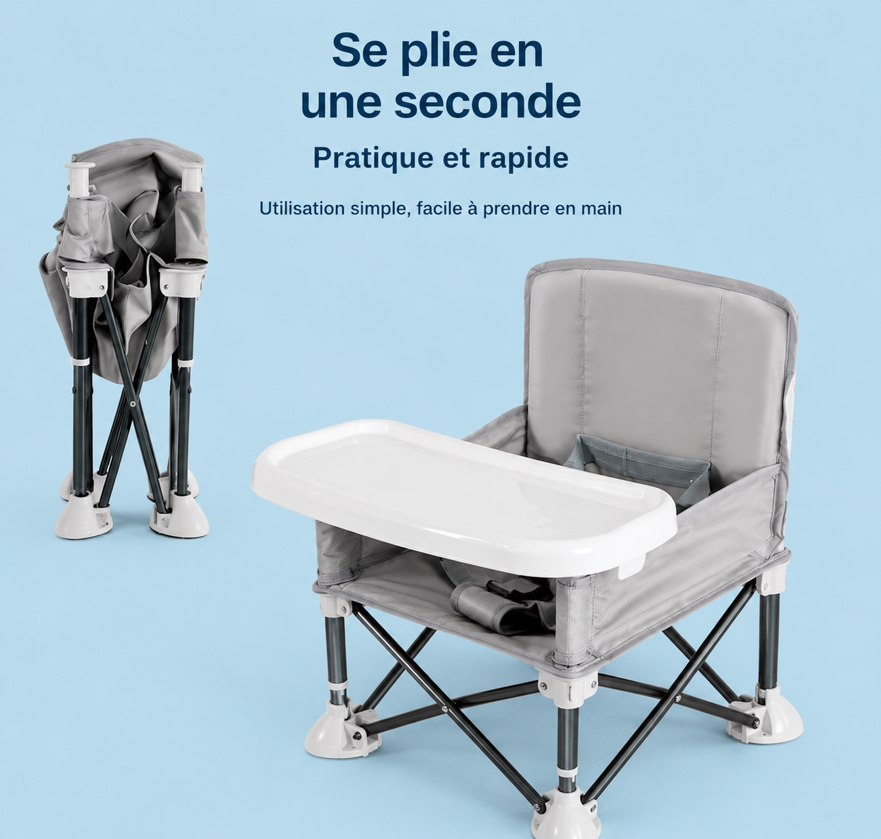 Chaise Bébé Portable Pliable avec Tablette