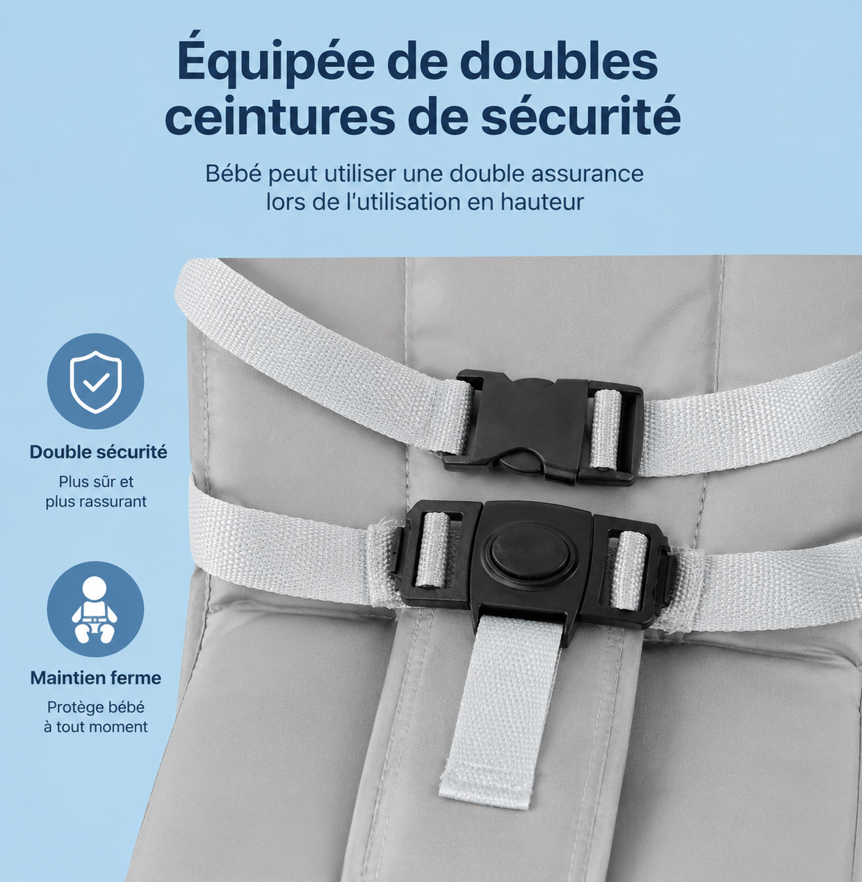 Chaise Bébé Portable Pliable avec Tablette
