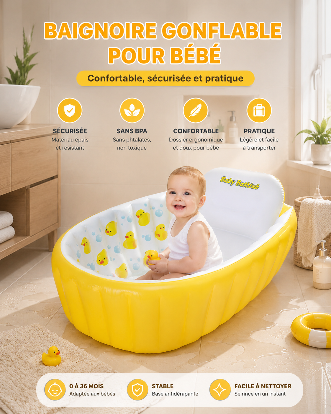 Baignoire Gonflable Bébé Portable